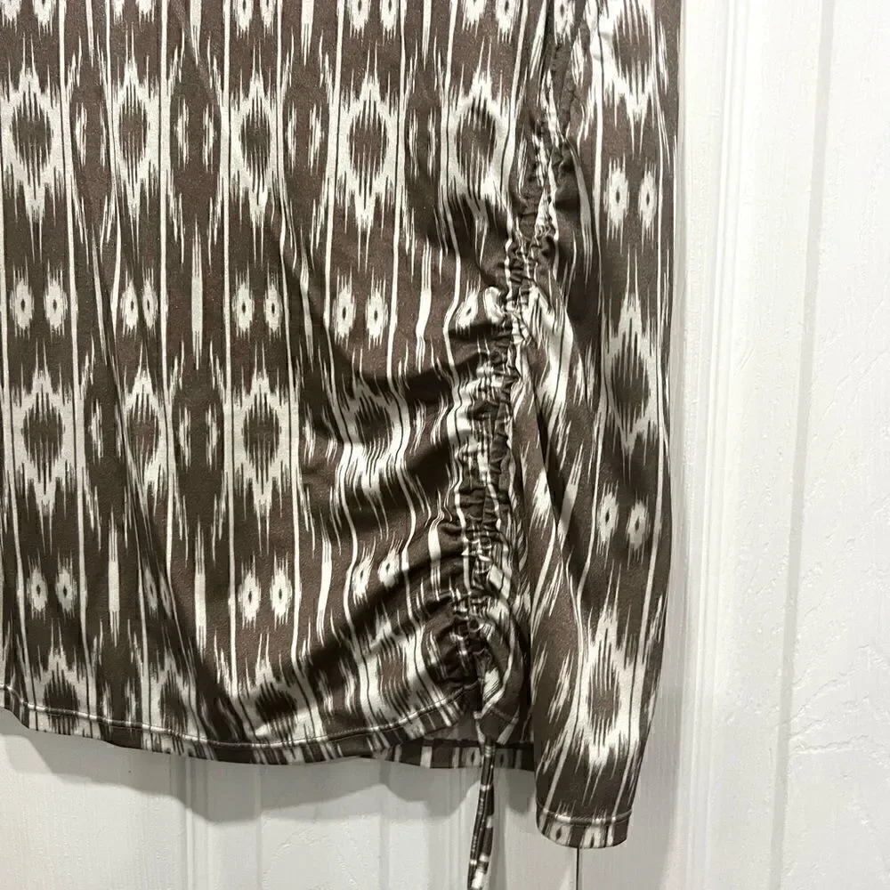 Athleta sleeveless side ruched top geometric print size medium